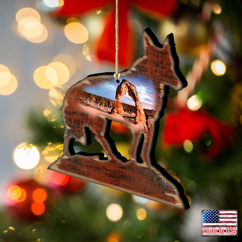 Coyote Wooden Ornaments by Nature Wonders - Wildlife Holiday Decor - 8198160