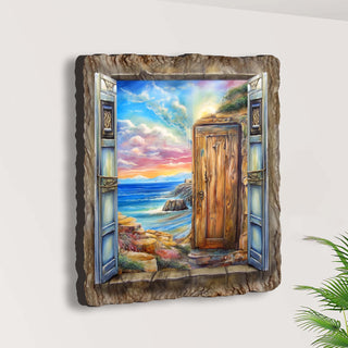 Coastal Serenity Window Wall Art by G. DeBrekht Coastal Decor - 8492106W