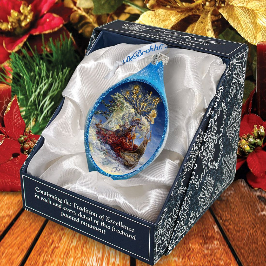 Ship of Dreams Coastal Glass Ornament by Josephine Wall - Coastal Sea-Life Decor - 757-404-JW