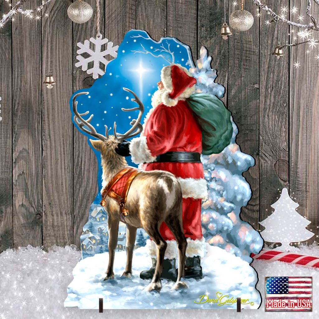 Starry Night Santa Christmas Outdoor Decor by D. Gelsinger - Christmas Santa Snowman Decor - 8461020F-1713