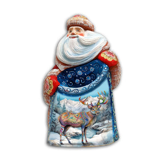 Magic Deer Santa Hand-Painted WOODCARVED Masterpiece Figurine by G. DeBrekht - Christmas Decor - 8203022 *** PRE-ORDER - Handmade Just for You! ***
