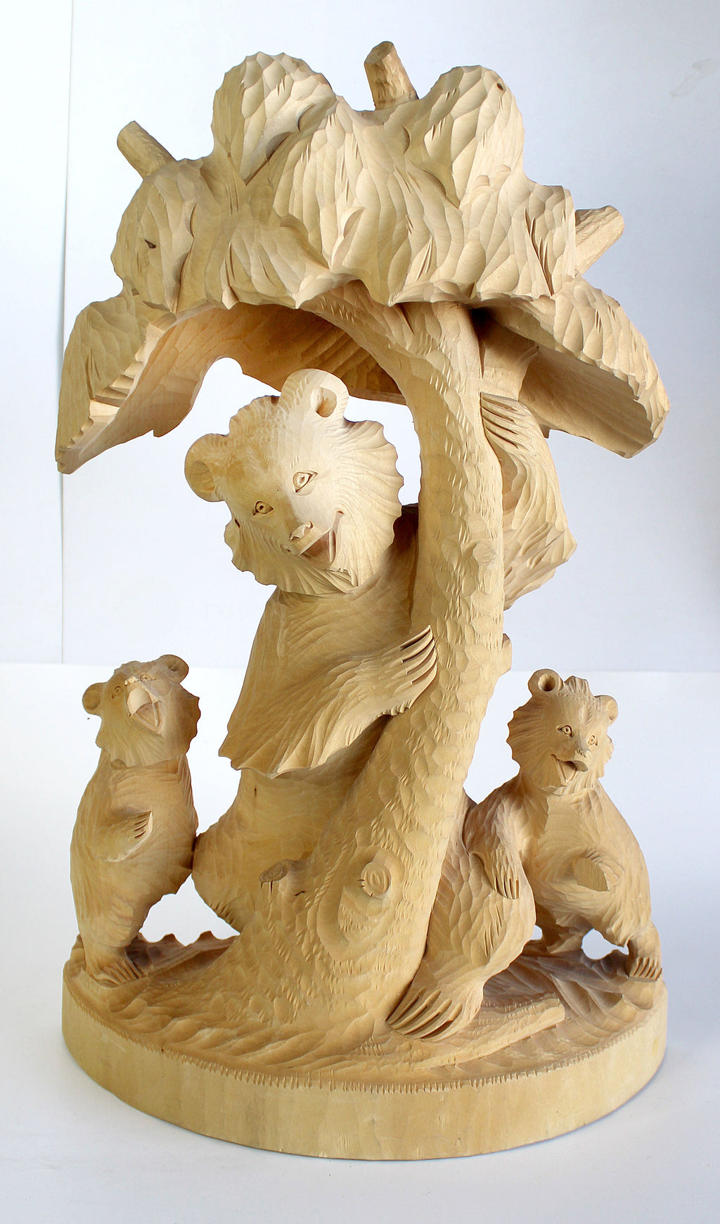One-of-a-Kind Bear Family Wood Carved Figurine 18