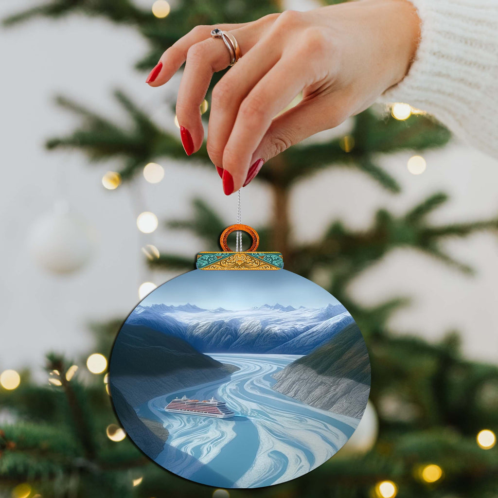 Alaska's Mountain Odyssey Wooden Ornaments by G.Debrekht - Wildlife Holiday Decor - 870065