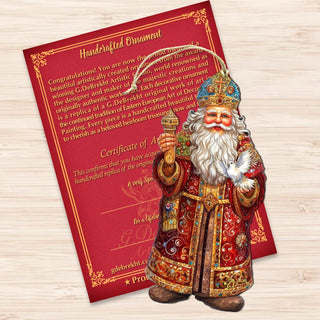 Santa's Dove of Hope Wooden Ornaments by G. Debrekht - Christmas Santa Snowman Decor - 8691416