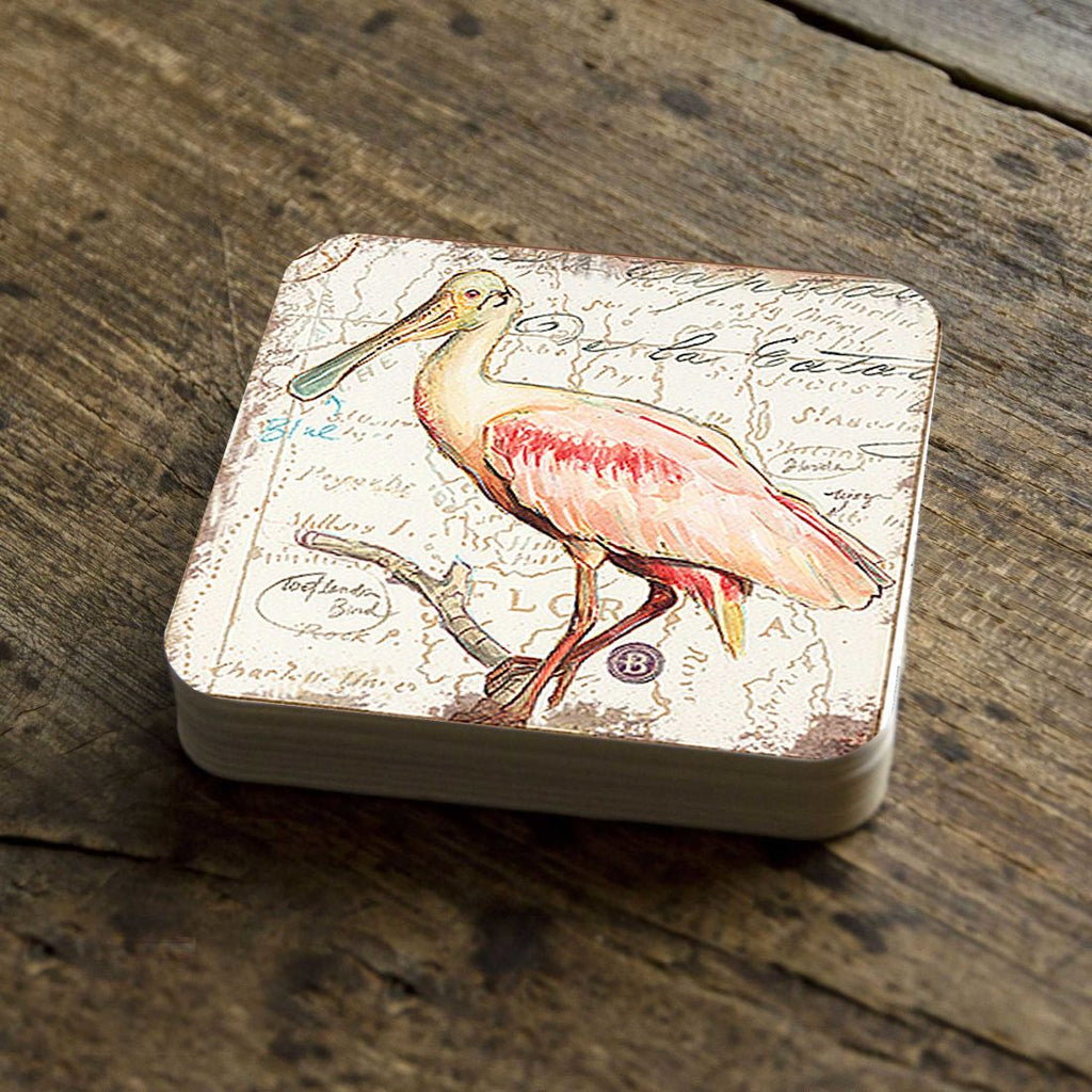 Bird Wooden Cork Coasters Gift Set of 4 by Nature Wonders - Nature Wildlife Decor - 8198624C-S4