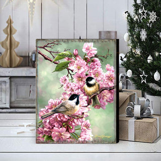 Spring Blossoms Wooden Wall Art by D. Gelsinger - Easter Spring Decor - 95671B-DG