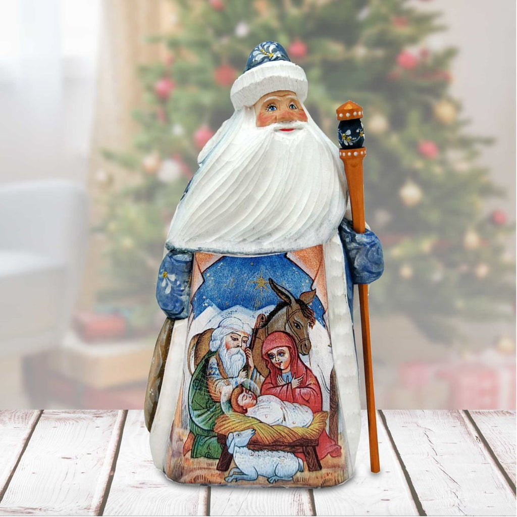 Blessed Birth Santa Hand-Painted WOODCARVED Masterpiece by G. DeBrekht - Nativity Holiday Decor - 213022