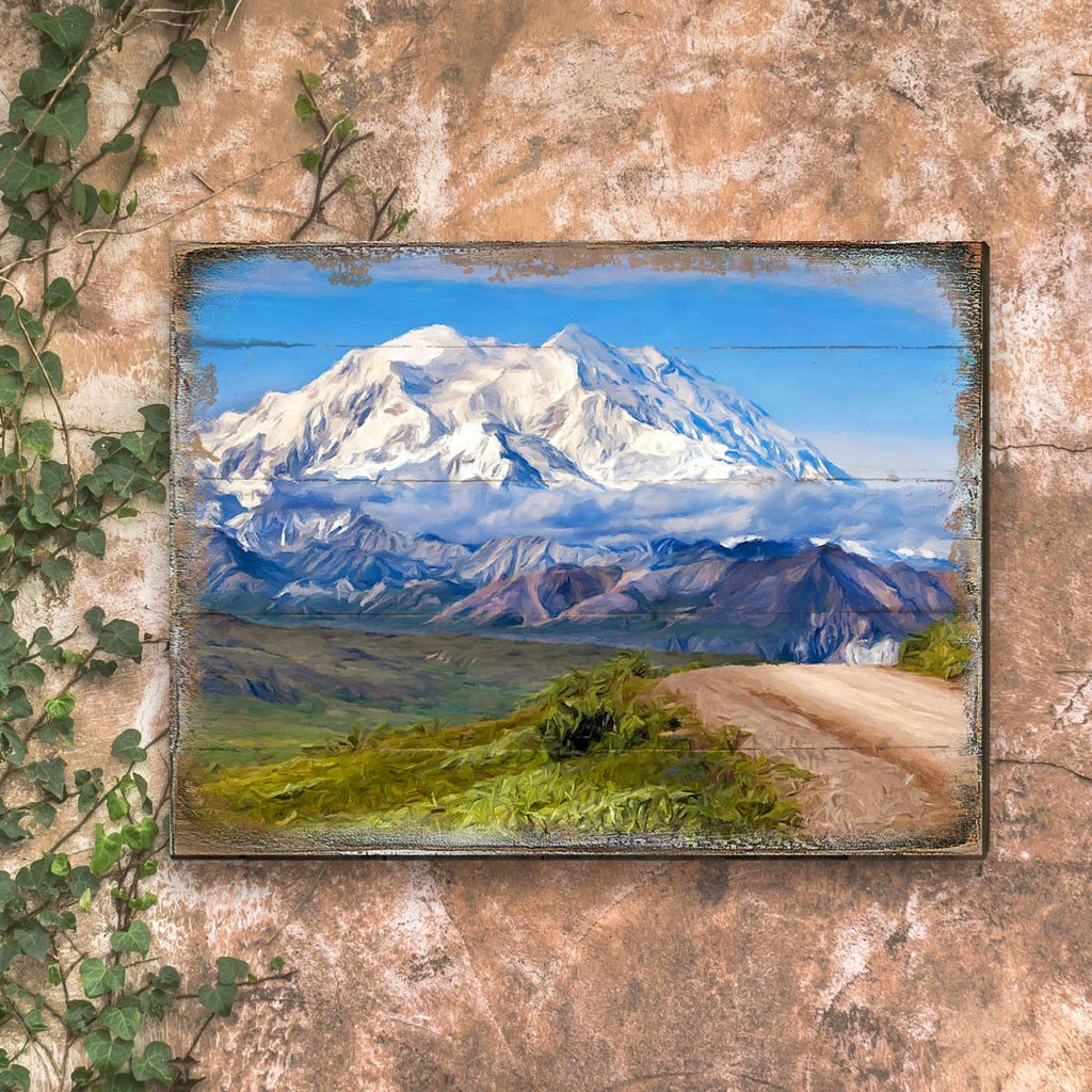 Mountain View Art Wooden Wall Art by Nature Wonders - Nature Wildlife Decor - 95242B