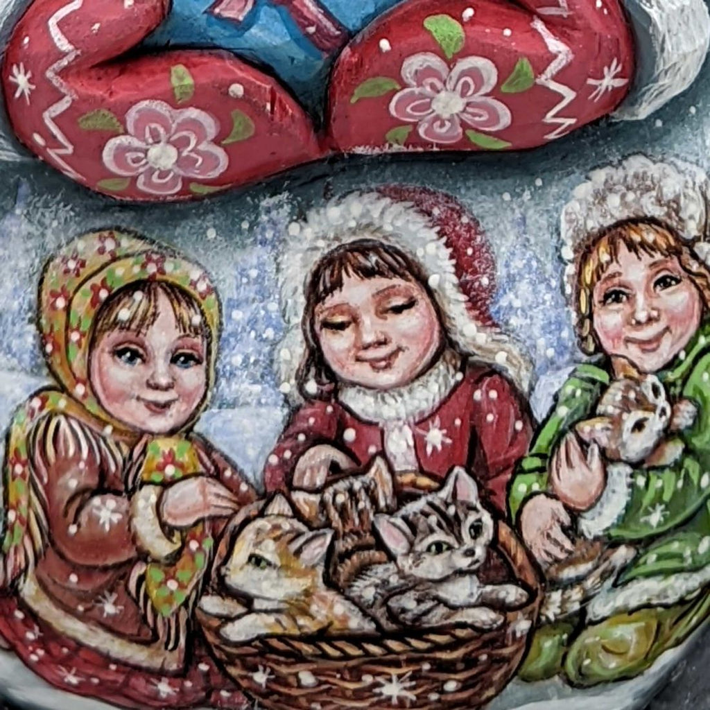 Kids fun Mrs. Showgirl Hand-Painted WOODCARVED Masterpiece by G. DeBrekht - Christmas Santa Snowman Decor - 2821587-2