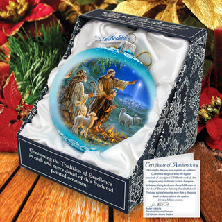 Shepherds Keeping Watch Lg Glass Ornament by D. Gelsinger - Nativity Holiday Decor - 73954
