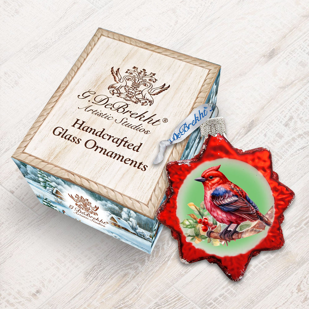 Red Bird Mercury Glass Ornaments by G. Debrekht - Wildlife Holiday Decor - 776004