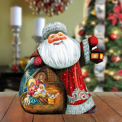 Santa First Night Hand-Painted WOODCARVED Masterpiece by G. DeBrekht - Nativity Holiday Decor - 8215622 *** PRE-ORDER - Handmade Just for You! ***
