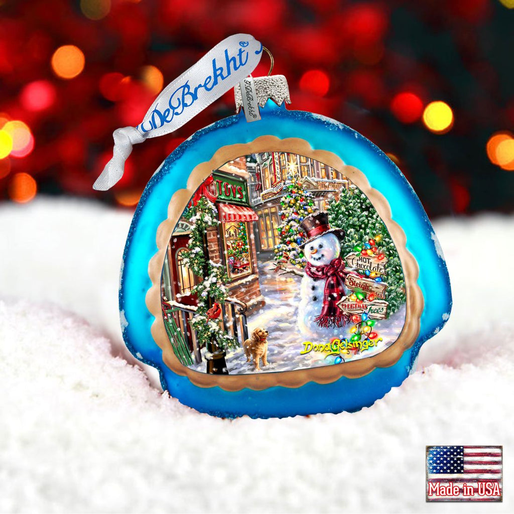 Christmas Lane Snowflake Glass Ornament by D. Gelsinger - Christmas Decor - 756-101-DG