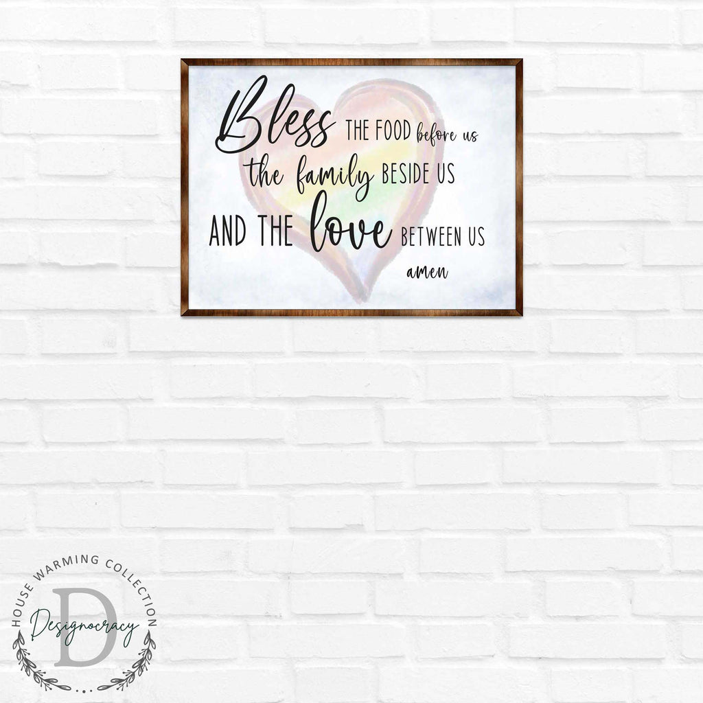 Bless the Food Before Us - Wooden Kitchen Blessing - Verse Wall Decor - Contemporary Decor - Script Wall Art - Meal Prayer Sign - 310333