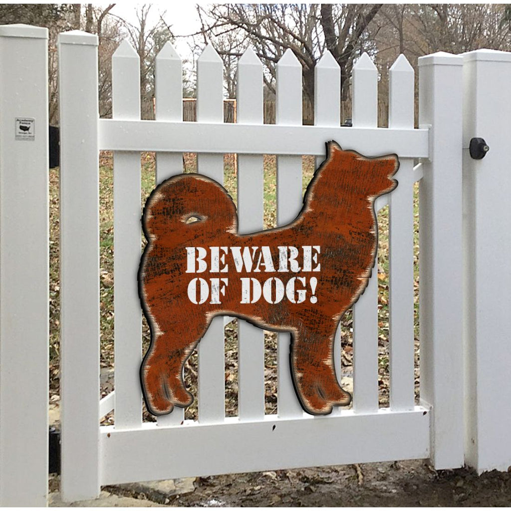 Beware of Dog! Brown Puppy House Number Sign - Nature Wildlife Decor - Handcrafted Wooden Address Sign - MA991242