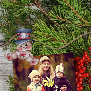 Big Hat Brigade Clip-On Eco Wood Decorative Ornaments Set of 6 by Jamie Mills-Price - Christmas Santa Snowman Decor - 8090046C-MP-S6