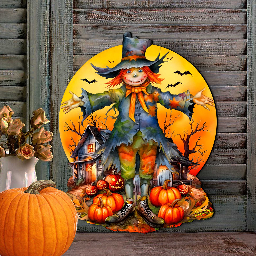 Halloween Scarecrow Holiday Door Decor by G. DeBrekht - Halloween Decor - 8652798H