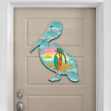 Pelican Decorative Coastal Door Decor by G. DeBrekht - Coastal Holiday Decor - 8198543H