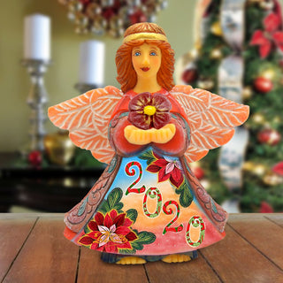 Dated Prosperity Angel Gift Giver Handcrafted Christmas Figurine - G. DeBrekht - Nativity Holiday Decor - 516651D