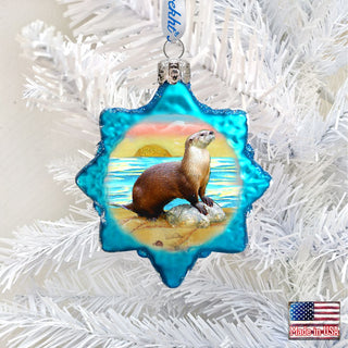 Sea Otter Mercury Glass Ornament by G. DeBrekht - Coastal Holiday Decor - 777377