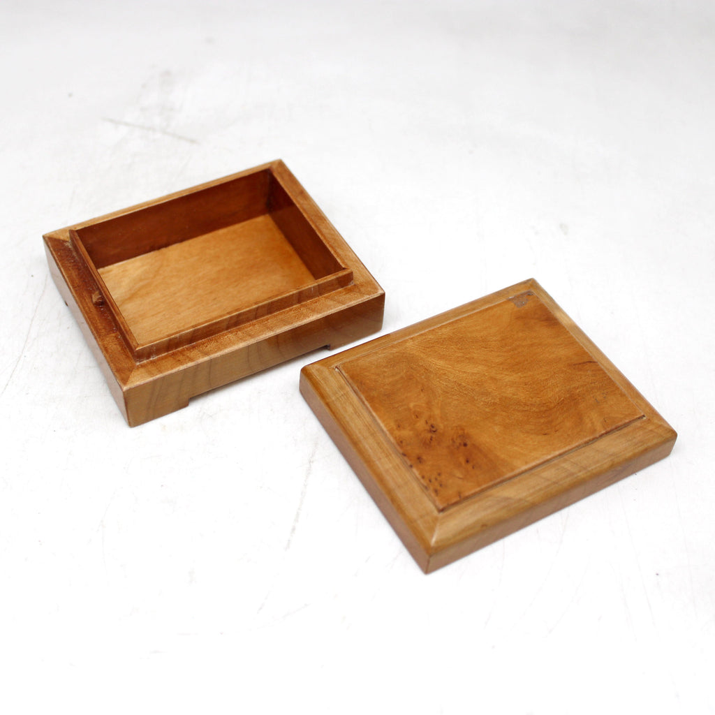 One-of-a-Kind Lacquered & Polished WOODCARVED Jewelry BOX 3x2.5x1.5 Handcarved Unique Home Decoration Beautiful Gift Rare Find Collectible, Unique Hand Carved Gift