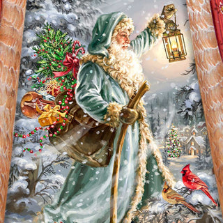 Saint Nicholas Santa Hand-Painted WOODCARVED Figurine by D. Gelsinger - Christmas Decor - 242114-DG