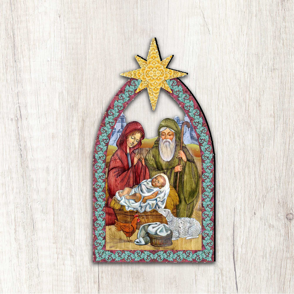 Nativity Manger Star Nativity Door Decor by G. DeBrekht - Nativity Holiday Decor - 8121301H