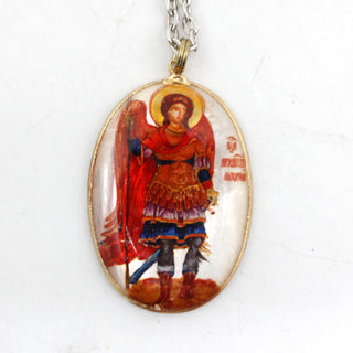 One-of-a-Kind Mother of Pearl Lacquered Miniature Jewelry Pendant 1 x 1.75