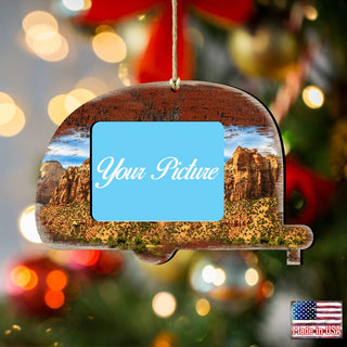 Camper Woodsy Picture Frame Ornaments - Ornament for Photo - Wildlife Holiday Decor - 8198431-2PF