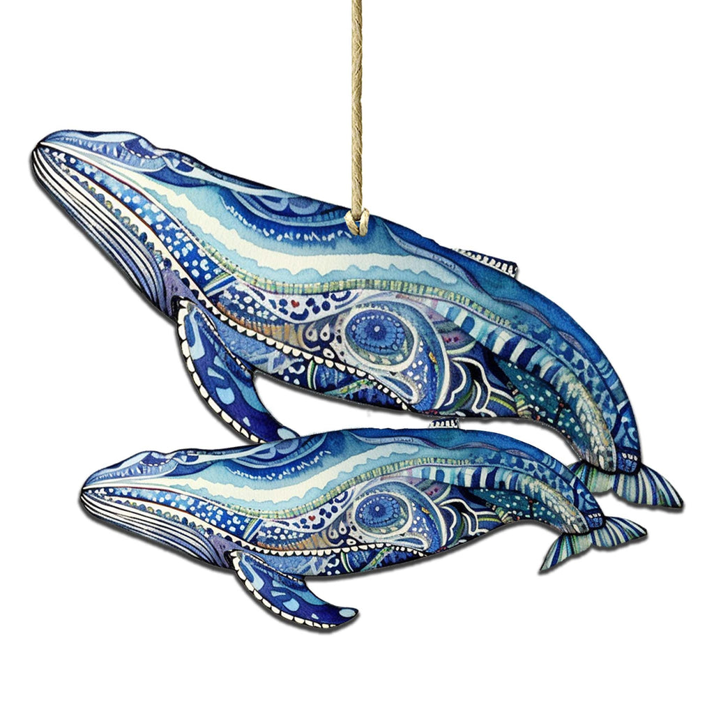 Alaskan Magic Humpback Wooden Ornaments by G.Debrekht - Wildlife Holiday Decor - 8710107-2