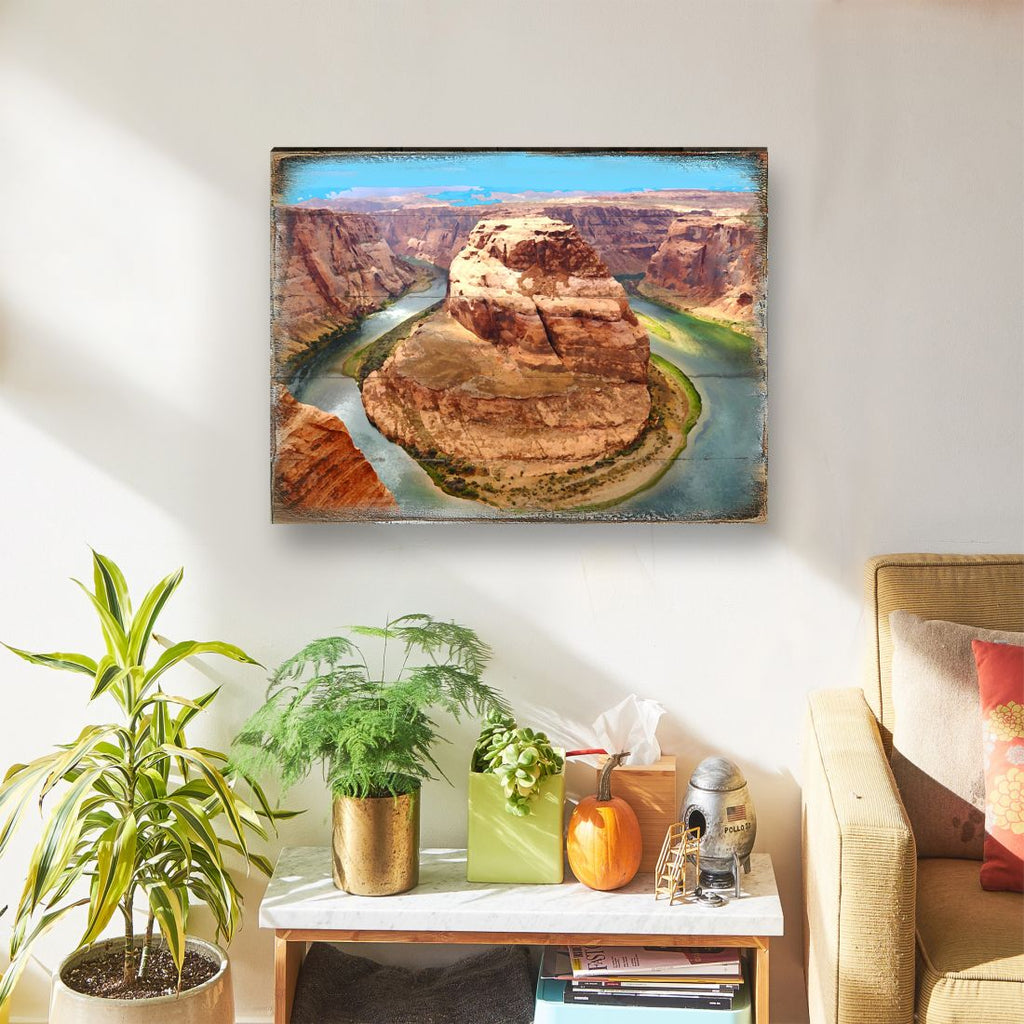 Canyon Island Art Wooden Wall Art by Nature Wonders - Nature Wildlife Decor - 95282B