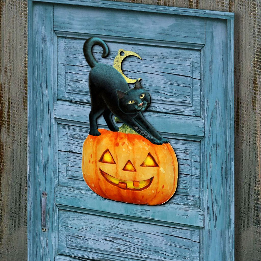 Spooky Halloween Cat Door Decor by Laura Seeley - Thanksgiving Halloween Decor - 8512054-2H