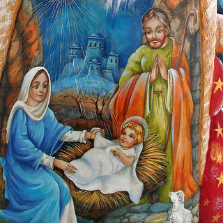 Midnight Miracle Santa Hand-Painted WOODCARVED Masterpiece by G. DeBrekht - Nativity Holiday Decor - 243019 - SPECIAL ORDER *** PRE-ORDER - Handmade Just for You! ***