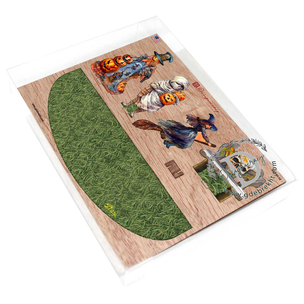 Halloween Spooky Village Eco Wood Decorative Village Eco Wood Set by G. Debrekht - Halloween Decor - 852741-12