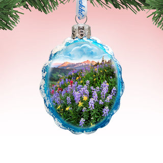 Mountain Flowers Mercury Glass Ornament by G. DeBrekht - Wildlife Holiday Decor - 773036