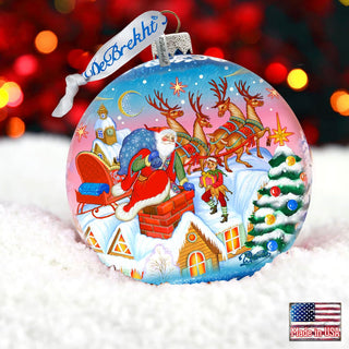 Special Delivery Ball Glass Ornament Limited Edition by G. DeBrekht - Christmas Santa Snowman Decor - 73845