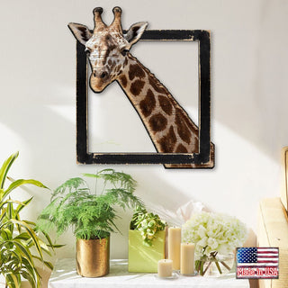 Giraffe Rustic Wooden Wall Decor by G. DeBrekht - Nature Wildlife Decor - G982312S