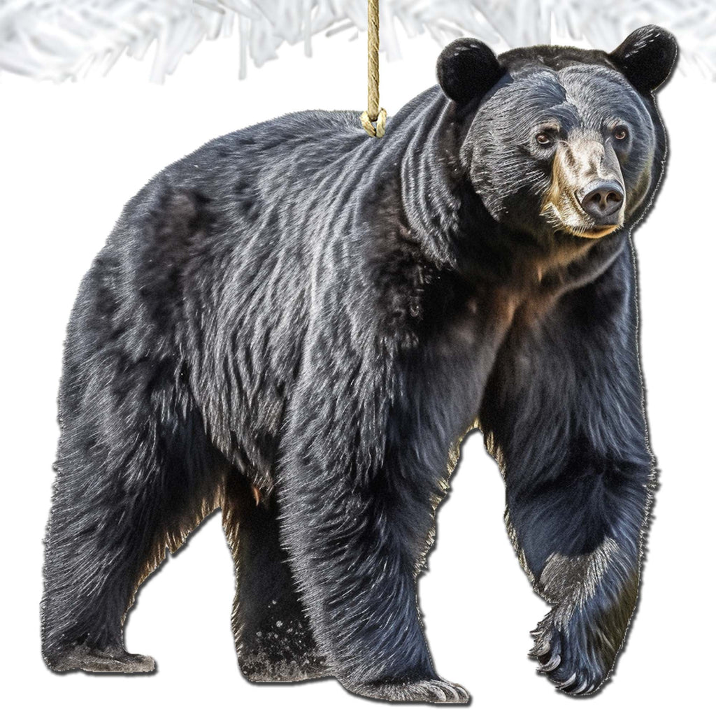Alaskan Black Bear Wooden Ornaments by G.Debrekht - Wildlife Holiday Decor - 8710105-1