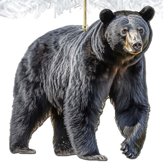 Alaskan Black Bear Wooden Ornaments by G.Debrekht - Wildlife Holiday Decor - 8710105-1