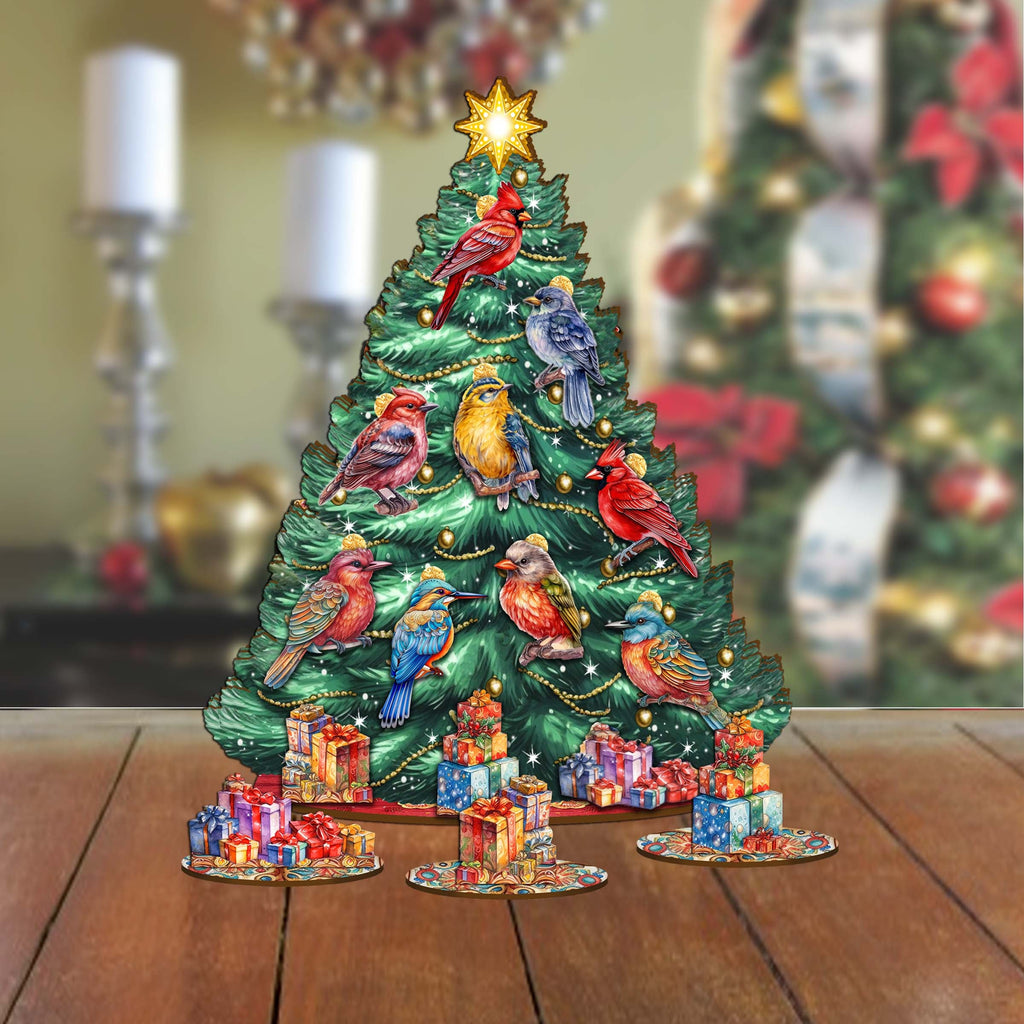 Christmas Birds Christmas Tree Eco Wood Set by G.DeBrekht Christmas Decor - 8091511