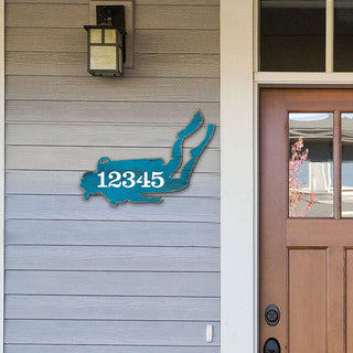 Scuba Diver Coastal Personalized House Number Sign by G. Debrekht - Coastal Sea-Life Decor - Handcrafted Wooden Handcrafted Wooden Handcrafted Wooden Address Sign - MA98446