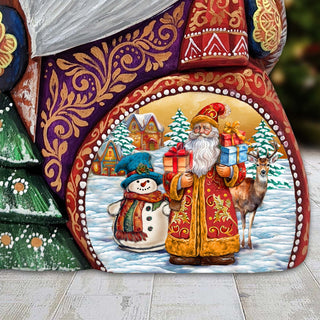 Merry Christmas Santa Hand-Painted WOODCARVED Masterpiece Figurine by G. DeBrekht - Christmas Decor - 8206020