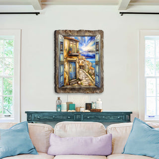 Coastal Town Window View Wall Art by G. DeBrekht Coastal Decor - 8492102W