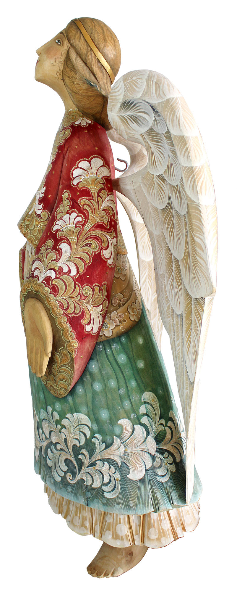 One-of-a-Kind Angel Hand-Painted WOODCARVED Hand Painted Figurine 23