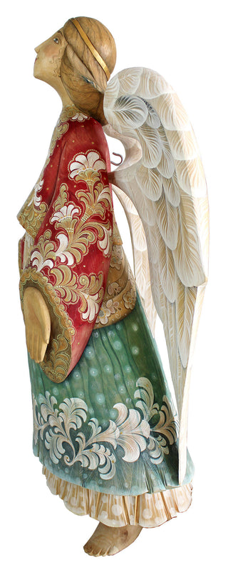 One-of-a-Kind Angel Hand-Painted WOODCARVED Hand Painted Figurine 23
