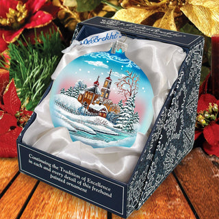 Village Ball Glass Ornament by G. DeBrekht - Christmas Decor - 73118