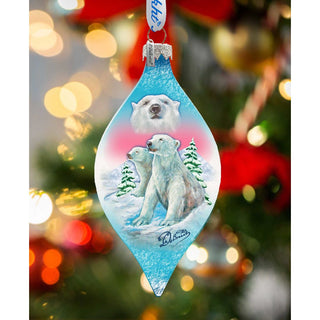 Polar Bear Drop Glass Ornament by G. DeBrekht - Wildlife Holiday Decor - 74178