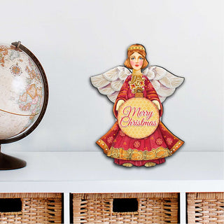 Merry Christmas Angel Nativity Outdoor Decor Large Ornament by G. DeBrekht - Nativity Holiday Decor - 8152722M-MC