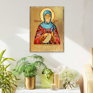 Saint Anthony Wooden Gold Plated Religious Christian Sacred Icon - Inspirational Icon Decor - 85057