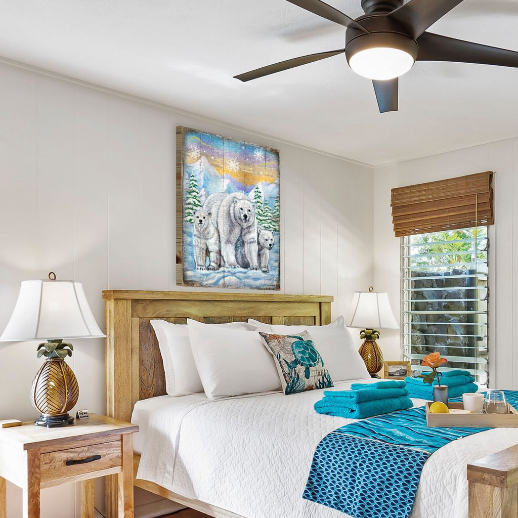 Polar Bears Art Wooden Wall Art by Nature Wonders - Nature Wildlife Decor - 95215B